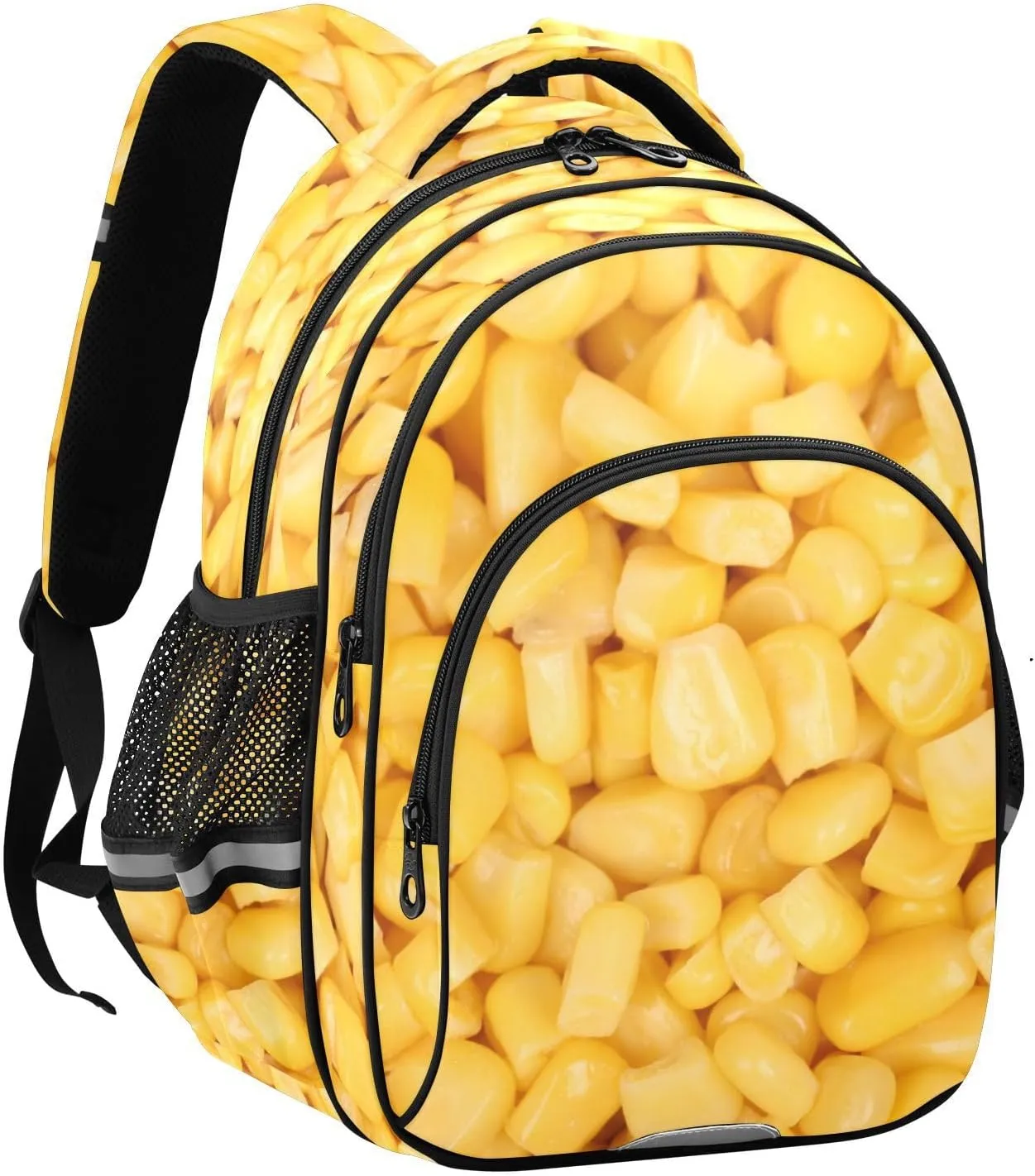 Yellow Corn Kernels Pattern Backpack for Kids Elementary School Bag Boys Girls Bookbag Travel Backpack Daypack