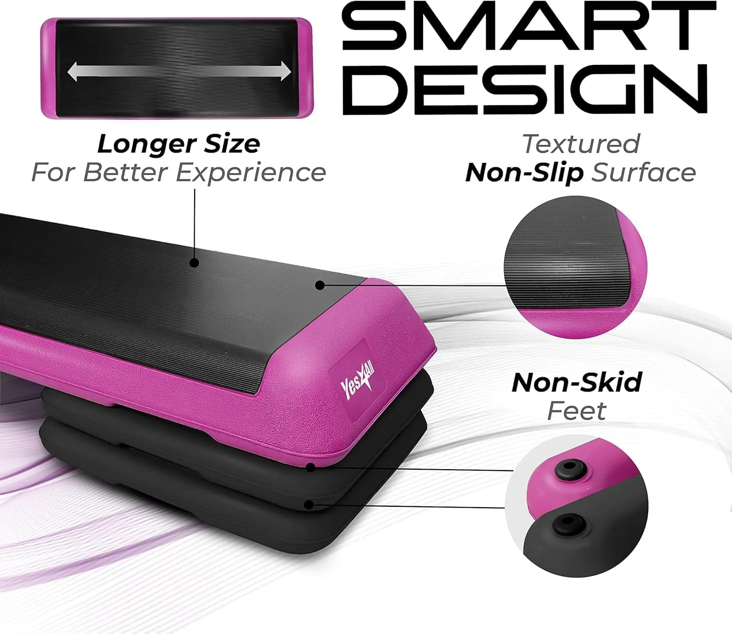 Yes4All Multi-Functional Aerobic Step Platform Adapter/Versatile Stepper Platform With Pilate Bar And Resistance Band