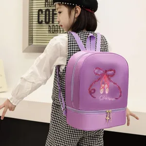 Yitengteng Ballet Dance Backpack with Separate Shoe Compartment,Little Girls Ballerina Bag Embroidery Dance Toddler Bag for Gymnastics Latin Dance Yoga Tap Dance Jazz Storage Bag