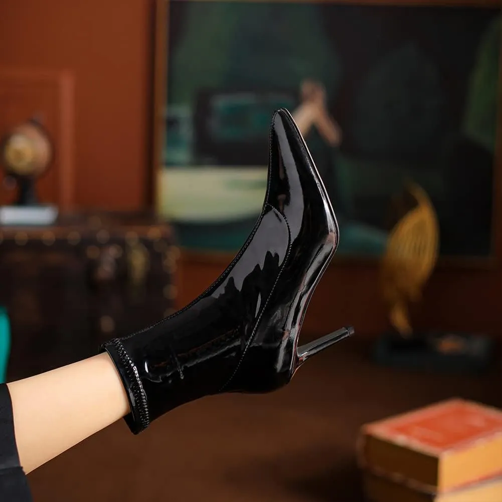 YKXLM Pointed Toe Boots for Latin Dance Shoes Sexy Heel for Dancing,650