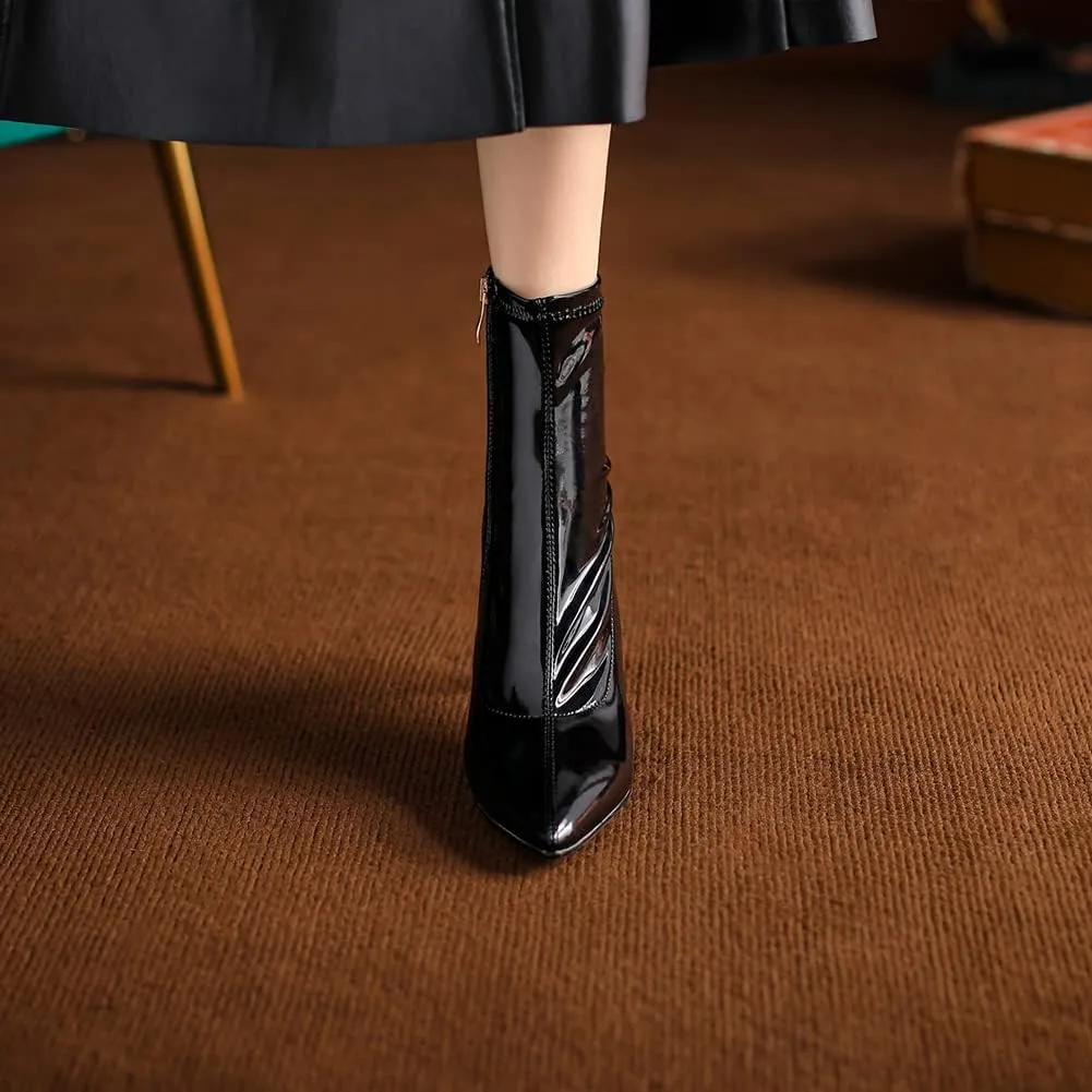 YKXLM Pointed Toe Boots for Latin Dance Shoes Sexy Heel for Dancing,650