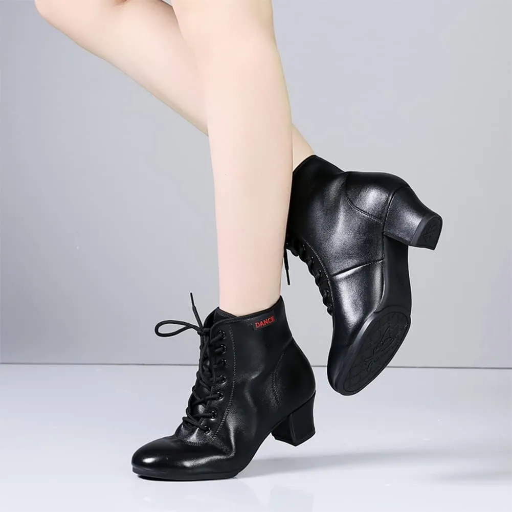 YKXLM Women's Latin Dance Shoes Closed-Toe Lace up Modern Ballroom Performence Salsa Practice Party Dancing Shoes,Model GBNJB