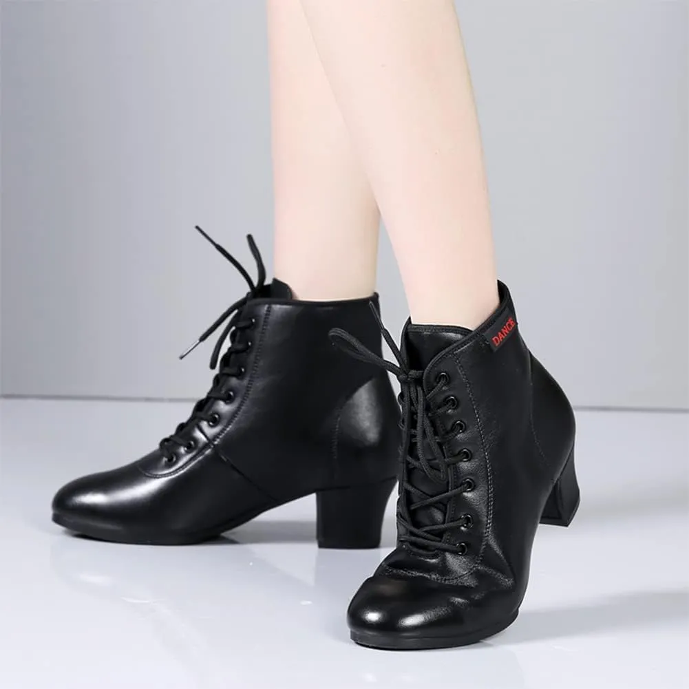 YKXLM Women's Latin Dance Shoes Closed-Toe Lace up Modern Ballroom Performence Salsa Practice Party Dancing Shoes,Model GBNJB