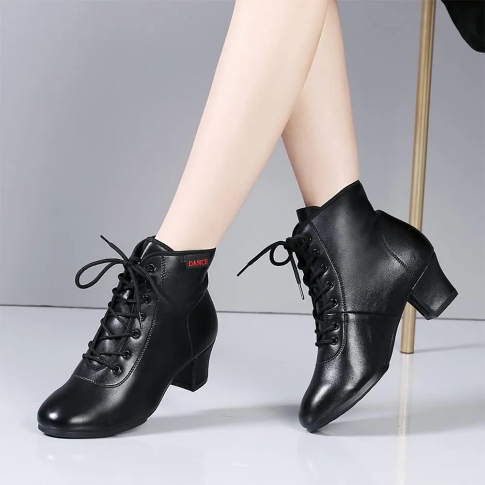 YKXLM Women's Latin Dance Shoes Closed-Toe Lace up Modern Ballroom Performence Salsa Practice Party Dancing Shoes,Model GBNJB