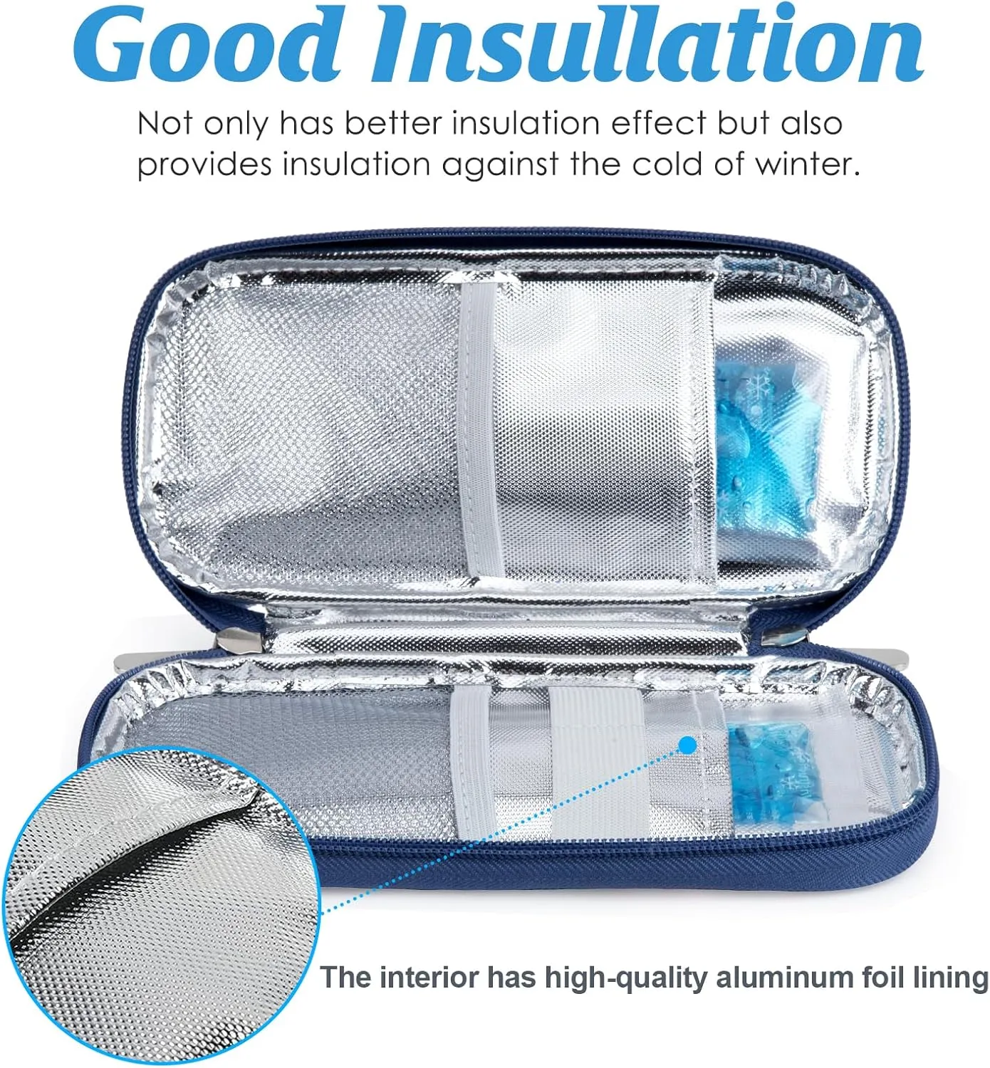 YOUSHARES Insulin Cooler Travel Case TSA Approved Medication Diabetic Supplies Cooler for Travel Refrigerated Medicine Organizer Bag with 2 Ice Pack