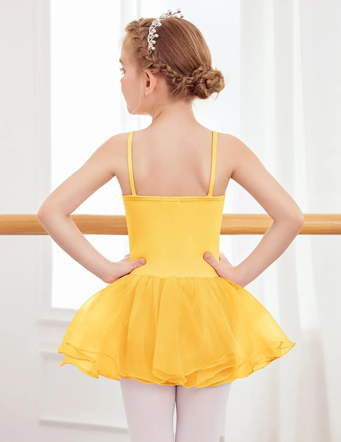 Zaclotre Little Girls Sequin Leotard Sparkly Strap Ballet Leotards Tutu Dress Ballerina Outfit Dance Costume for Kids