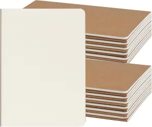 ZCZN 24 Pack A5 Kraft Notebooks Bulk, 8.15x5.5 Inches Blank Journaling Notebooks, Notebooks for Work, Composition Notebooks for School, Journal notebooks for kids, 60 Pages