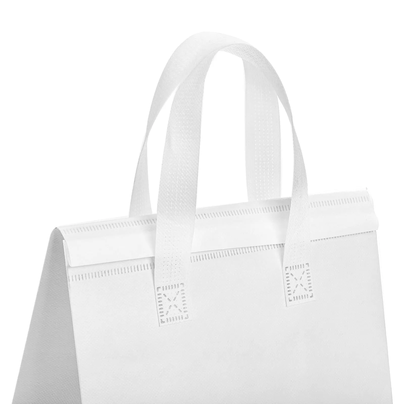 ZENFUN Set of 25 Insulated Take Away Bags, Small Insulated Cooler Bag Grocery Bags, White Thermal Bags for Hot&cold Frozen Food, Food Delivery, 9.5 x 6 x 10 Inches