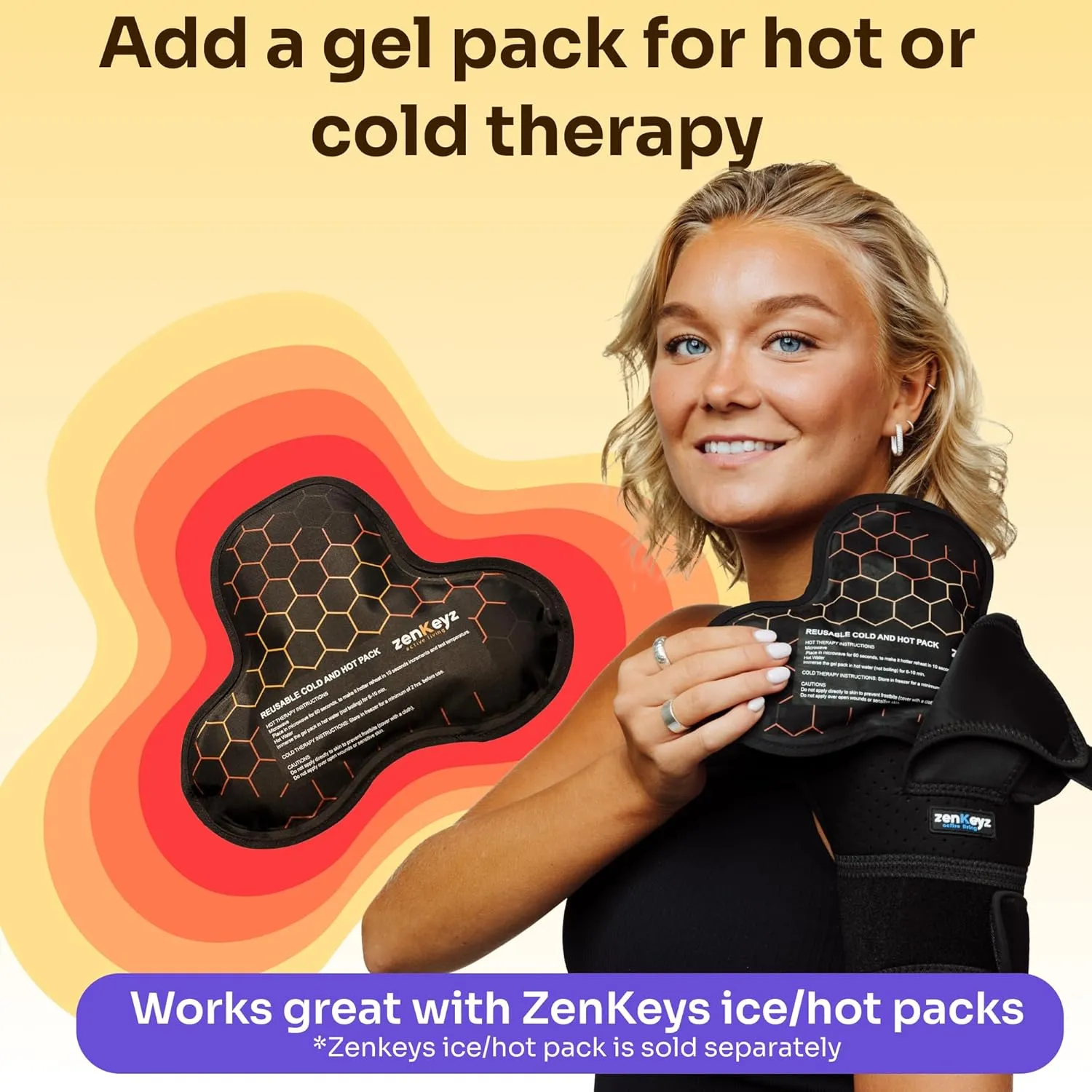 ZENKEYZ Shoulder Brace for Women & Men, Torn Rotator Cuff Shoulder Support, Copper Shoulders Compression Sleeve - Tendonitis, Injury Pain Relief Arm Sleeves for Men & Women, Left & Right (Black, S/M)