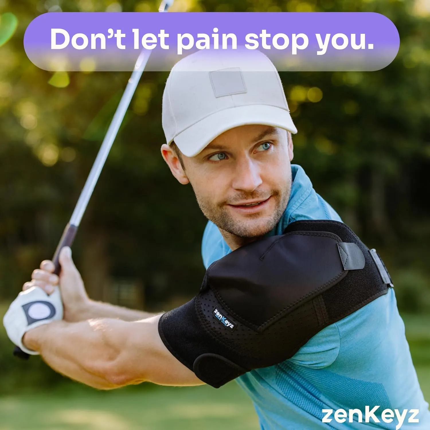 ZENKEYZ Shoulder Brace for Women & Men, Torn Rotator Cuff Shoulder Support, Copper Shoulders Compression Sleeve - Tendonitis, Injury Pain Relief Arm Sleeves for Men & Women, Left & Right (Black, S/M)