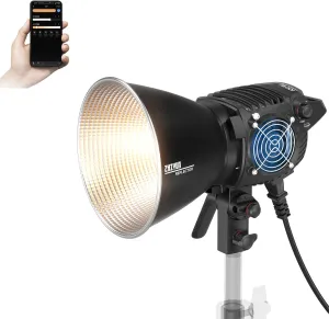 Zhiyun Molus B100 100W COB LED Video Light with Bowens Mount,2700-6500K CRI?96,TLCI?96,Bluetooth App Control for Live Streaming Studio Video Recording Photography