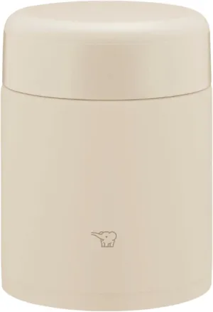 ZOJIRUSHI Zojirushi Mahobin Stainless Steel Thermal Soup Jar, Lunch Jar, Seamless 13.5 fl oz (400 ml), Beige, Integrated Lid and Seal, Easy to Clean, Only 3 Pieces Wash SW-KA40-CM
