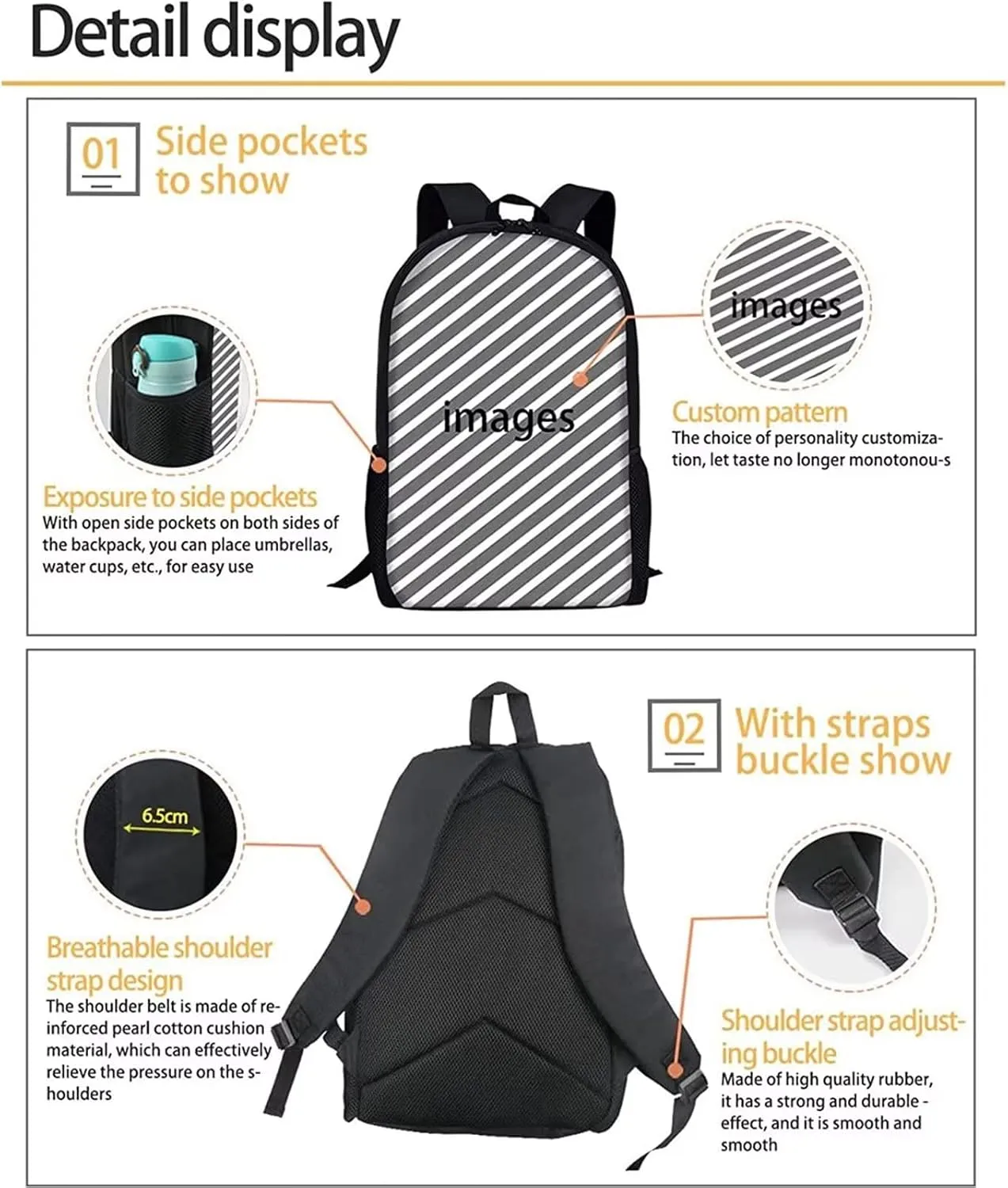 ZOUTAIRONG Black African Backpack for Girls 8-10 Kids School Bags Afro American Girl Bookbags Elementary Middle Teens Juniors Book Bags Large Magic Princess Back Packs Cartoon