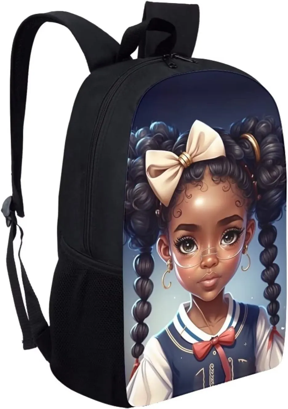 ZOUTAIRONG Custom Name American Black Girls Backpack for School Teens Bookbag Little Girls Elementary Middle School Bag Pack for Kids Ages 6-8 8-12 African Magic Princess Book Bag